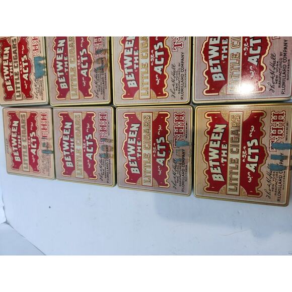 EMPTY Lot Of 18 Between the Acts Little Tobacco Hinged Pocket Tin P. Lorillard - Picture 2 of 12